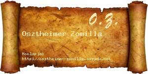 Osztheimer Zomilla névjegykártya